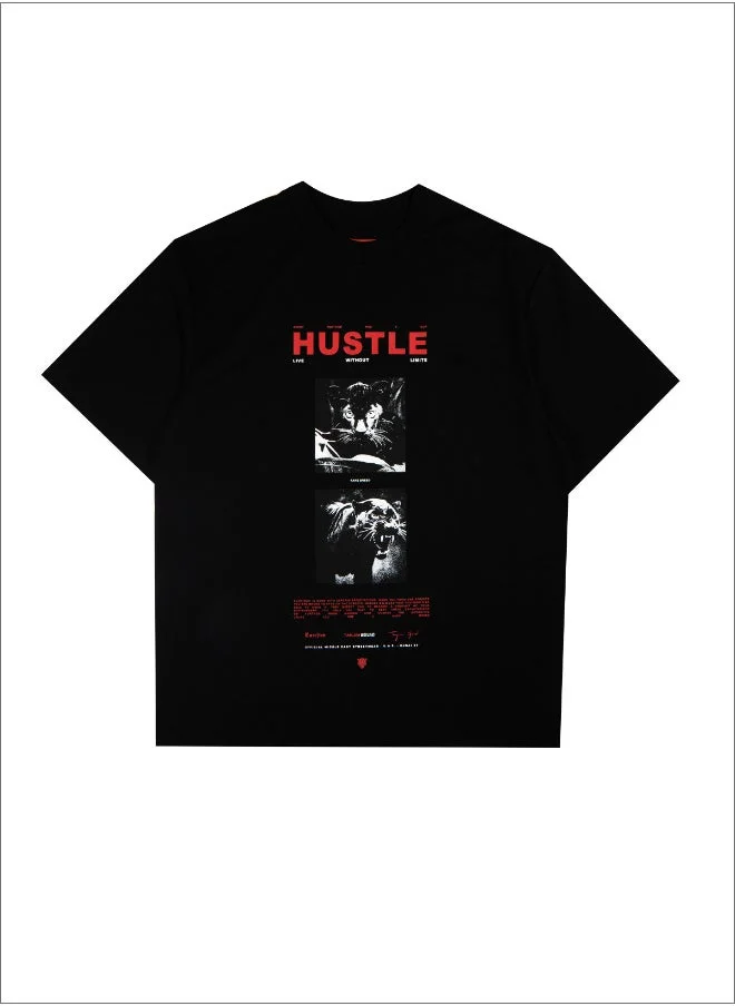 فريق تنجيم TANJIM SQUAD – HUSTLE T-SHIRT BLACK