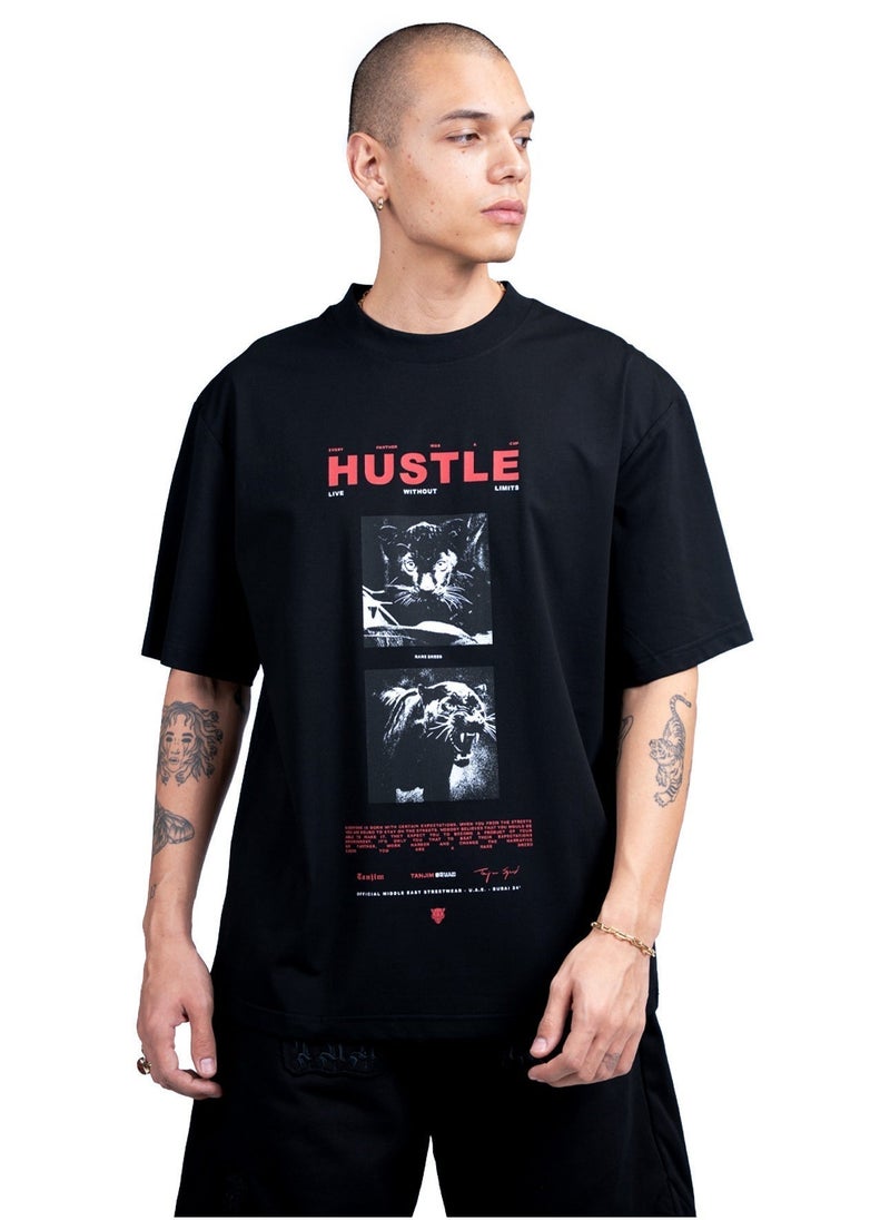 TANJIM SQUAD – HUSTLE T-SHIRT BLACK - Image 1