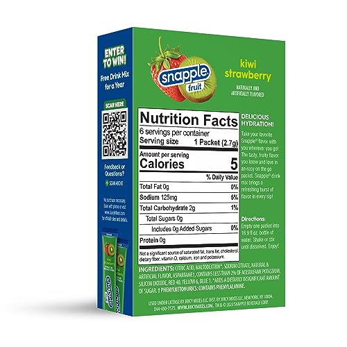 Juicy Mixes Snapple Kiwi Strawberry Powder Drink Mix - 12 Boxes of 6 Powder Sticks, 72 Sticks Total | Sugar Free | On-the-Go Hydration for Refreshing Beverages - Image 2