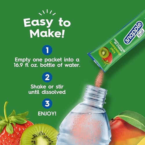 Juicy Mixes Snapple Kiwi Strawberry Powder Drink Mix - 12 Boxes of 6 Powder Sticks, 72 Sticks Total | Sugar Free | On-the-Go Hydration for Refreshing Beverages - Image 4