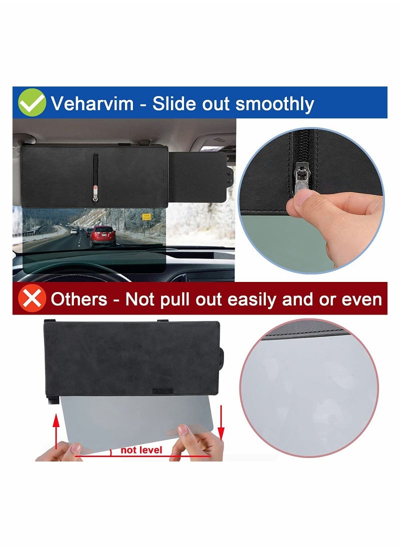 Excefore Polarized Sun Visor Sunshade Extender for Car with Zipper Slider, Anti-Glare Car Sun Visor Protects from Sun Glare, Snow Blindness, Fog, UV Rays, Universal for Cars, SUVs  - Image 3