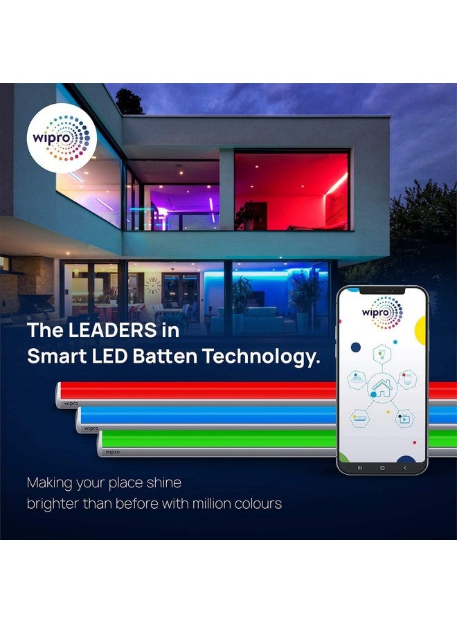 WIPRO wipro Next Smart Wi-Fi 20W CCT+RGB LED Batten | 16 Million Colours | White Tunable |Dimmable |Scheduling |Scene Creation |Smart Grouping of Lights | Amazon Alexa & Google Asst. Compatible |Pack of 2 - Image 3