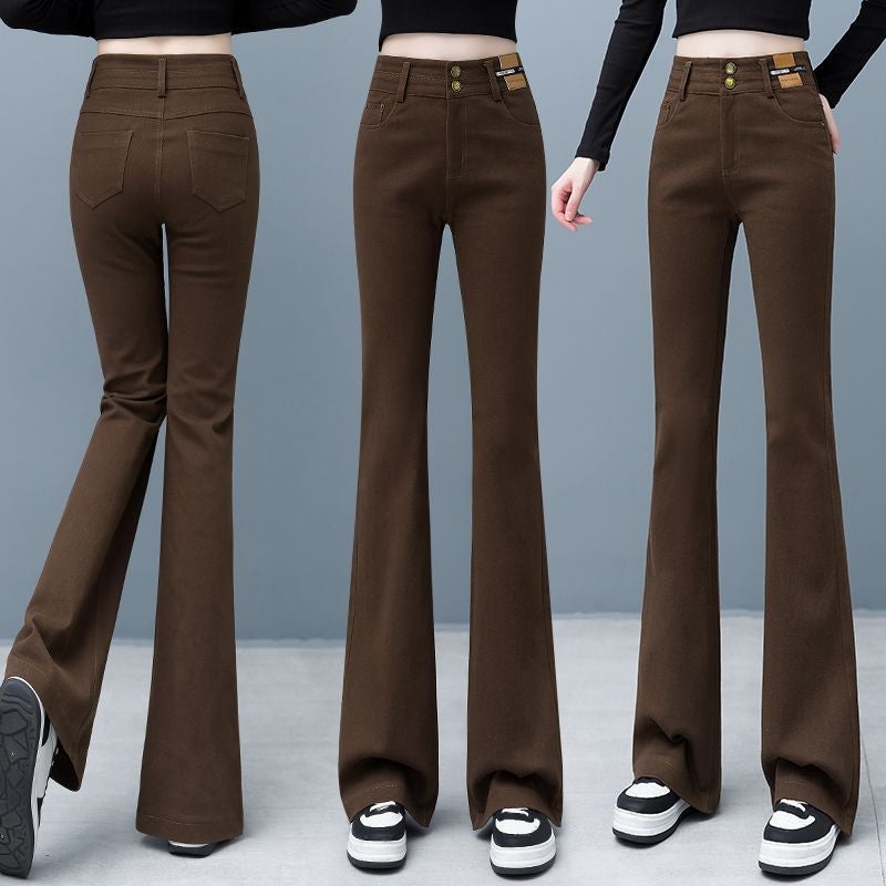 Micro-La Jeans Women'S High Waist Slim-Fit Slimming Flare Pants Horseshoe Pants For Children - Image 2