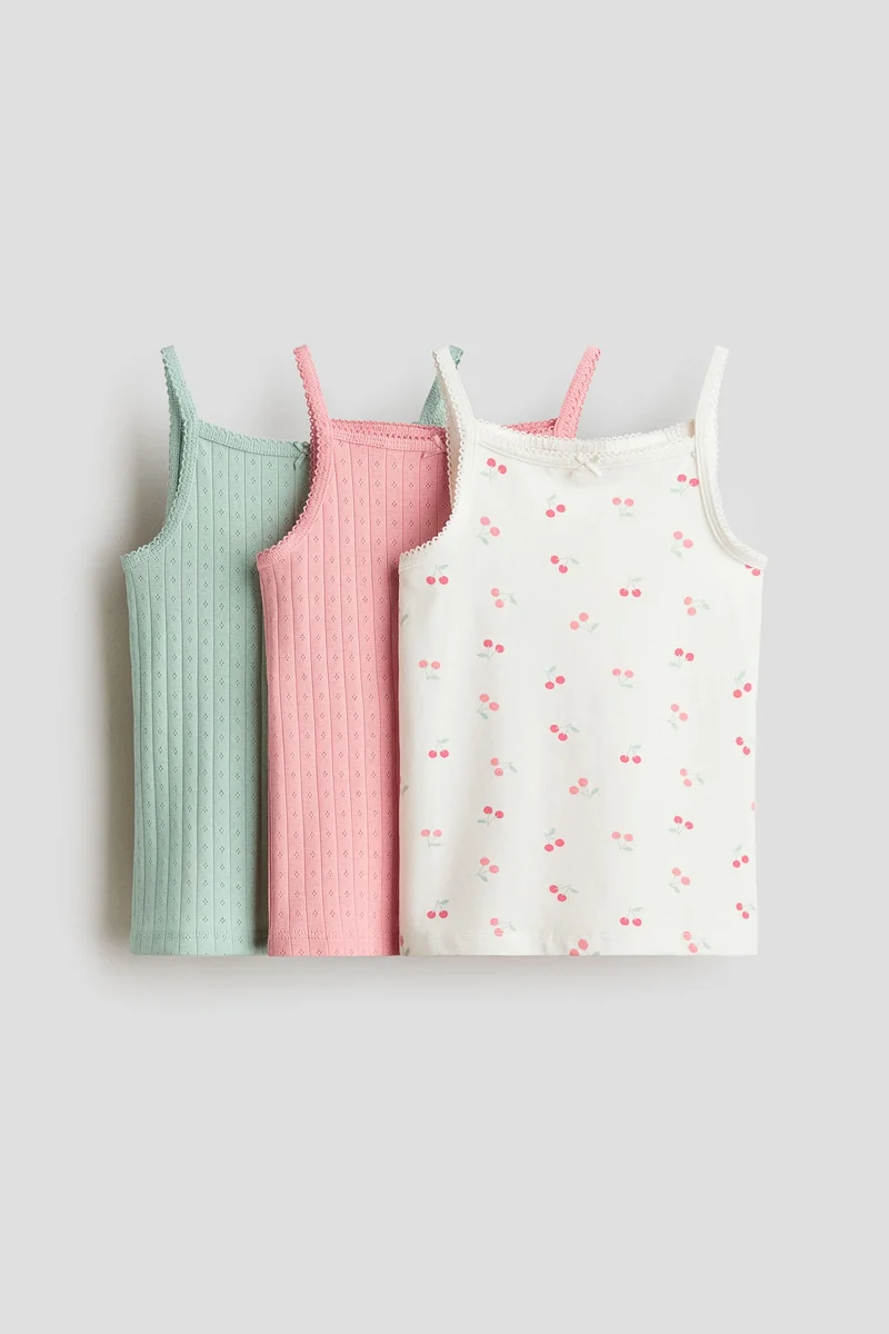 H&M 3-pack cotton strappy tops