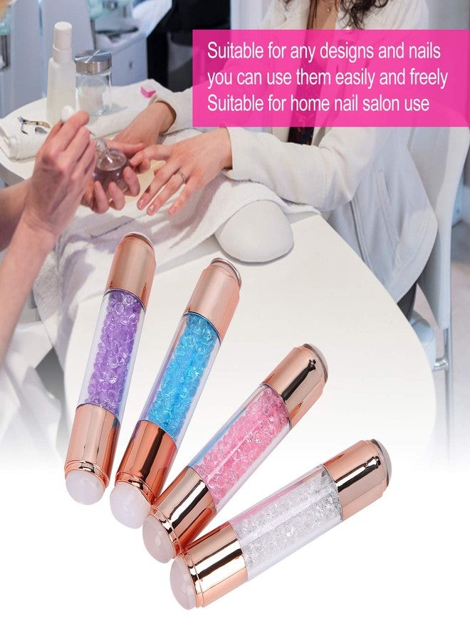 yuyte 4Sets Dual Ended Nail Stamper Kit, Manicure Art Stampers Silicone Stamp Pens Double Ended W/Nail Seal Plate for Home Nail Salon Manicure Tools DIY Nail Art Designs - Image 2