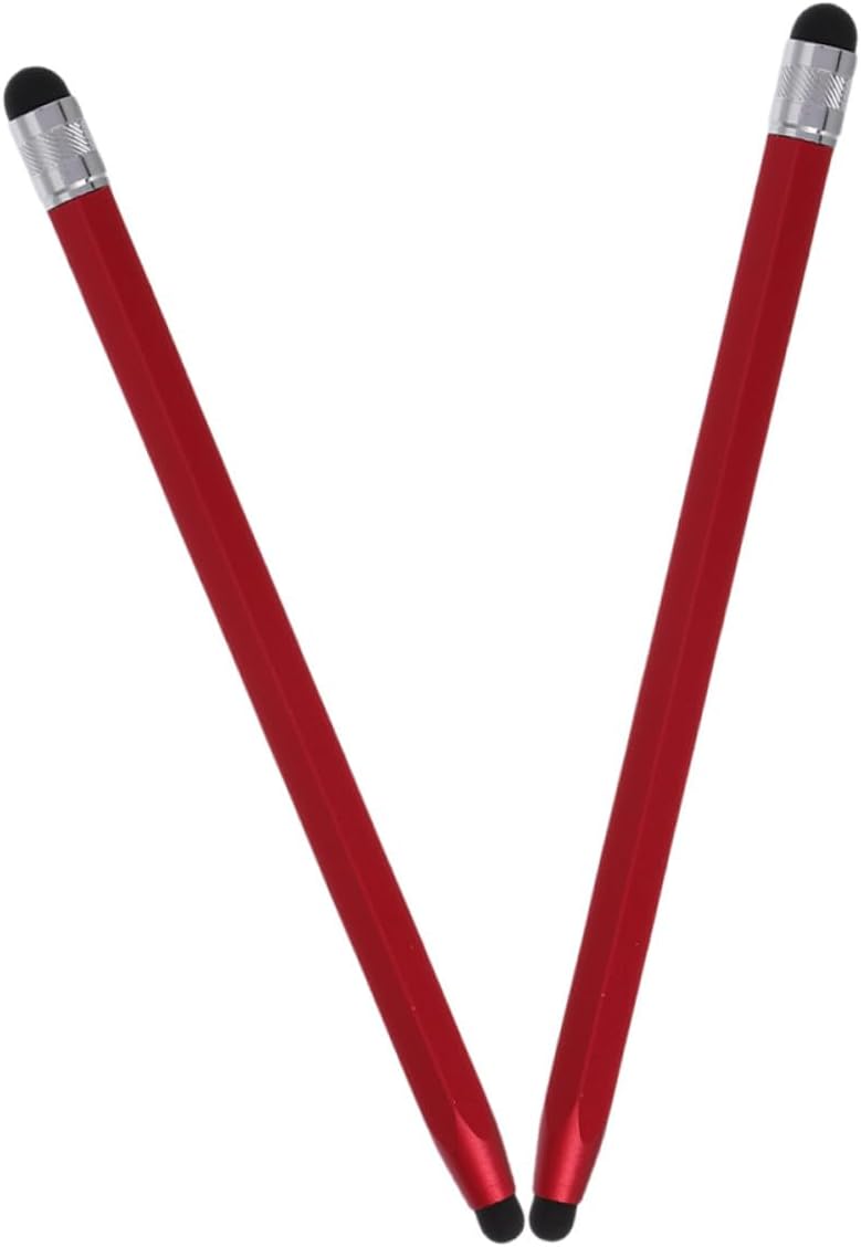 2pcs Universal Capacitive Stylus Pen with 6-Sided Replaceable Tips for Tablets and Phones, Touch Screen Stylus for Drawing and Writing, Red Color, Suitable for Capacitive Devices - Image 1