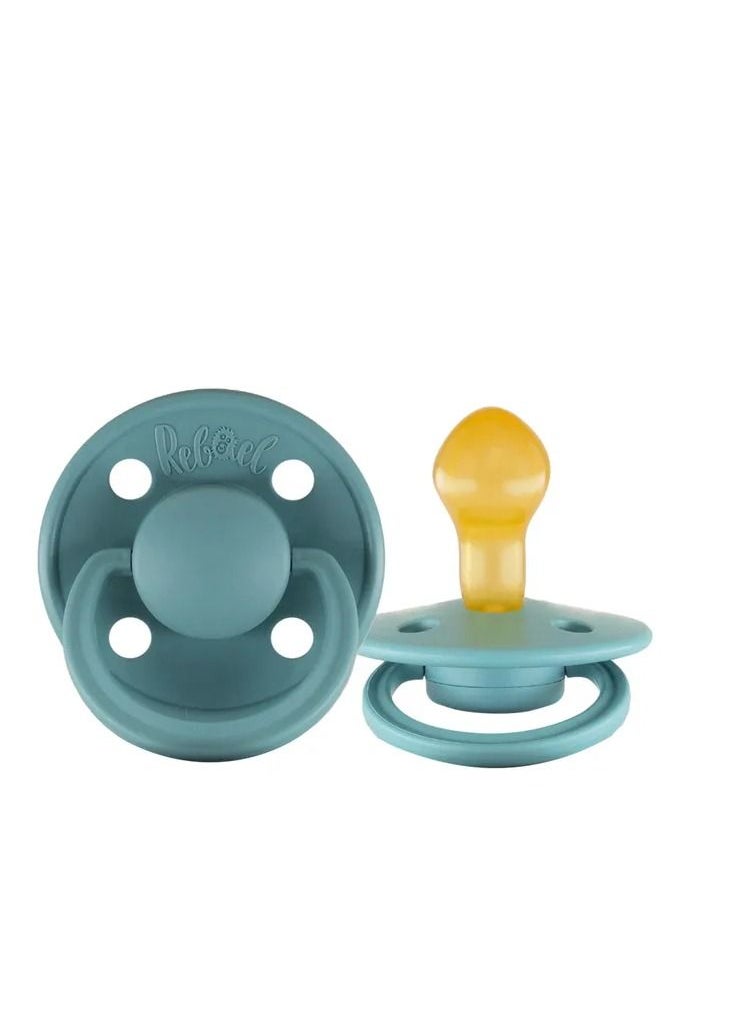 Rebael Rebael Mono Natural Rubber Round Pacifier Size 2 - Baby 6M+ (1-pack) - Powder  - Image 1
