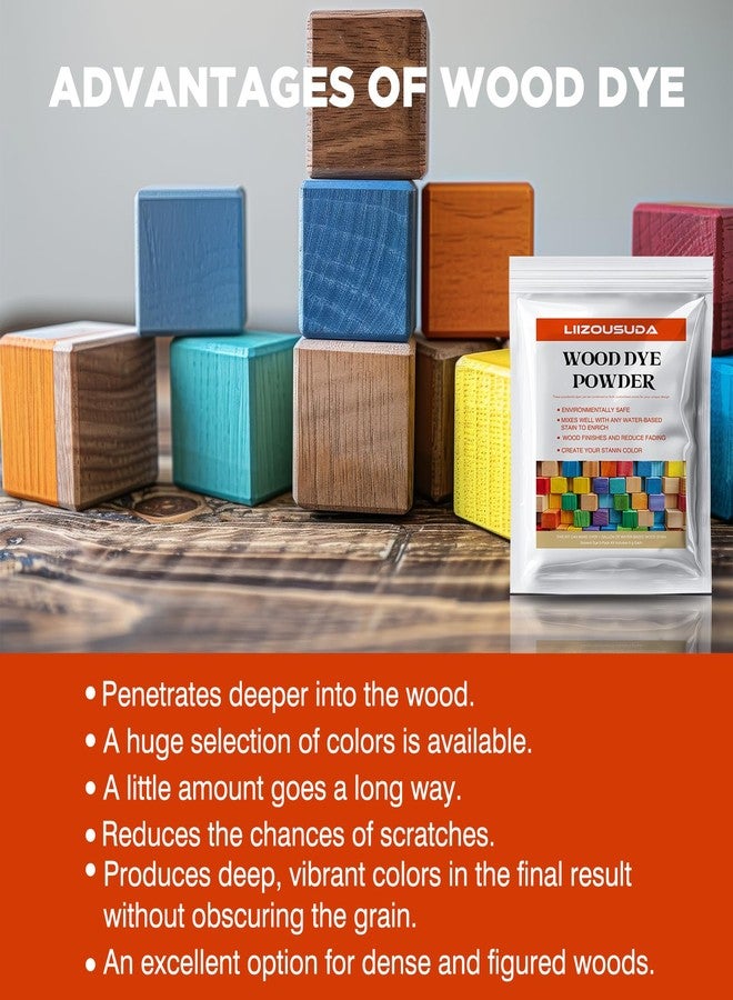 LIIZOUSUDA Wood Stain Powdered Solvent - Wood Dye - Indoor and Outdoor Furniture and More - Fast Drying - Wood Dye Powder - Wood Stain for Crafts - 5 Color Kit - Image 4