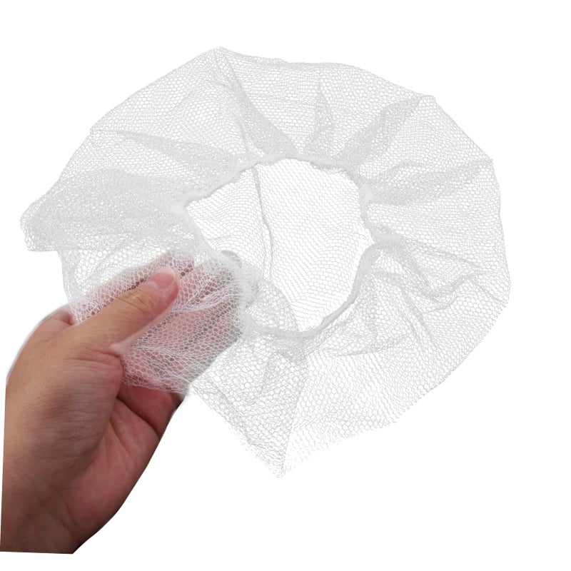 Disposable Nylon Mesh Hairnets 100 Pcs Universal White For Men Women Kitchen Work Factory - Image 5