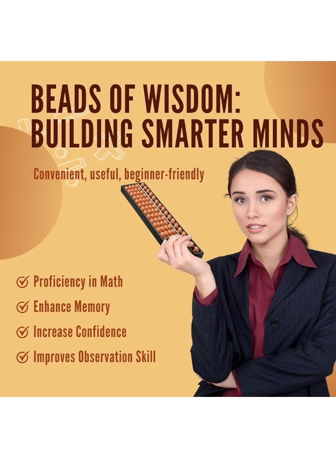 Flexzion Soroban Abacus for Adults & Kids - Plastic 11-inch Japanese Soroban 5 Beads 17 Rod Abacus for Math Learning & Training - Portable Abacus Math Calculating Tool for Beginners & Professional - Image 2