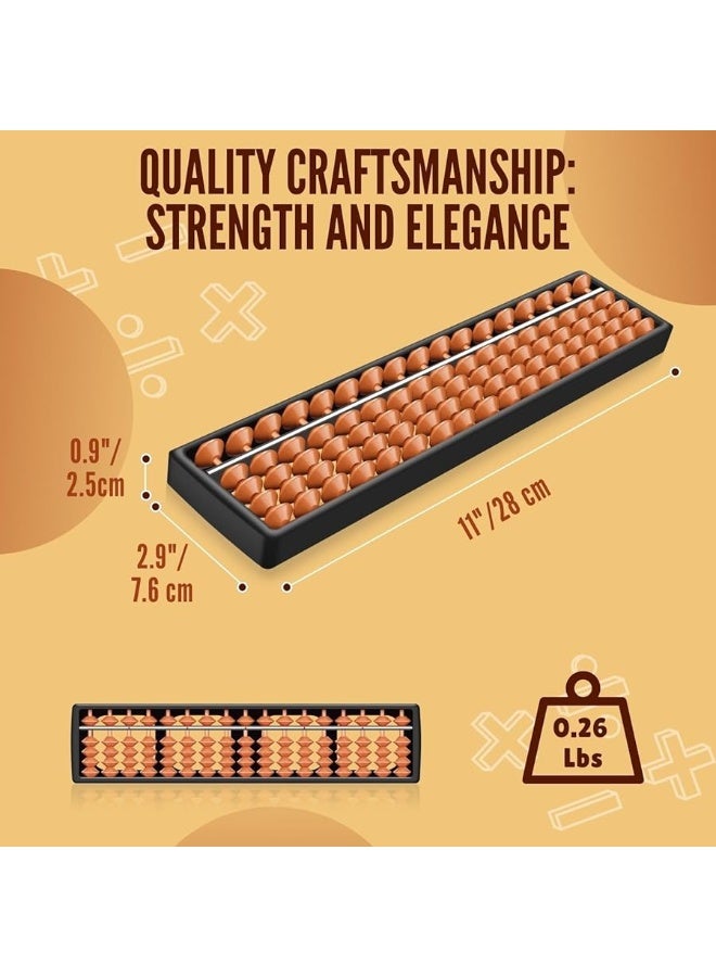 Flexzion Soroban Abacus for Adults & Kids - Plastic 11-inch Japanese Soroban 5 Beads 17 Rod Abacus for Math Learning & Training - Portable Abacus Math Calculating Tool for Beginners & Professional - Image 3