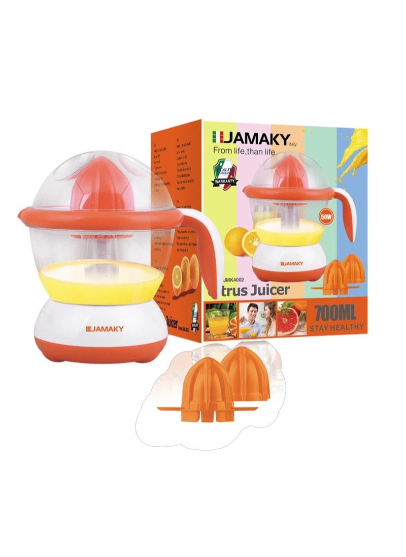 JAMAKY Italy Electric orange juicer, 700 ml, red color, JMK4002 