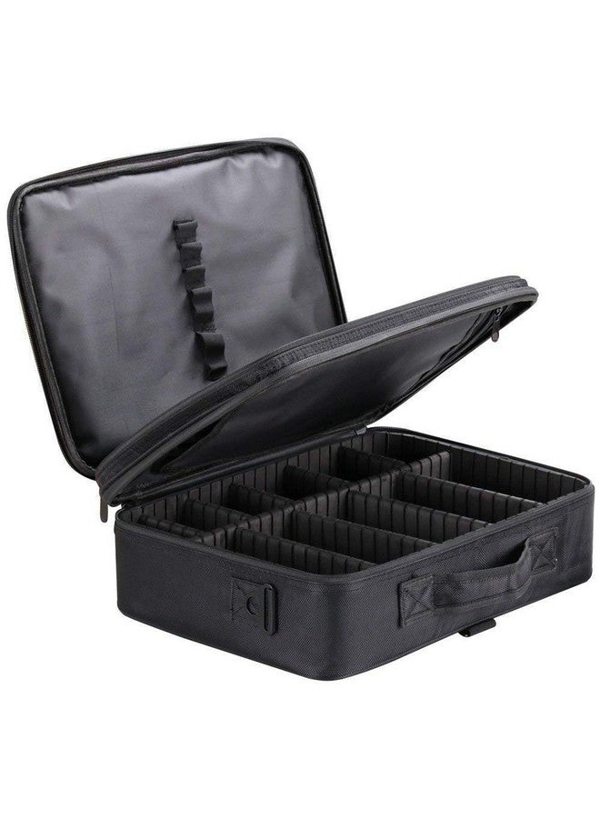 Beaute Secrets Beauté Secrets Large Travel Makeup Bag 16" Large Capacity, Makeup vanity box With Adjustable Dividers for Cosmetics, Accessories and Jewelry, Makeup Vanity Box with Adjustable Dividers for Cosmetics - Image 1
