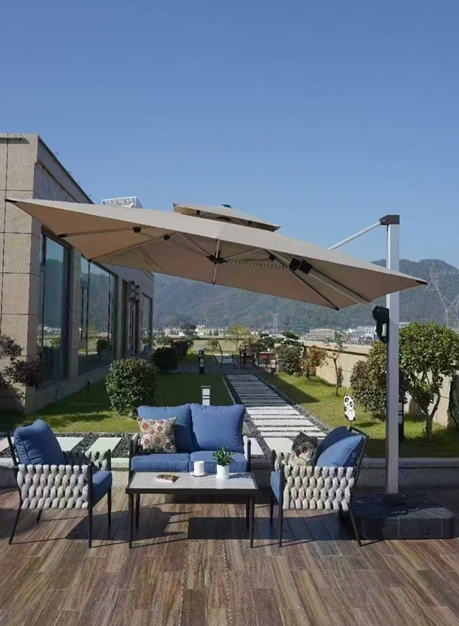 Broyhome Sunshade Aluminium Garden Umbrella with UV-Resistant Canopy Waterproof Use in Any Weather  - Image 1