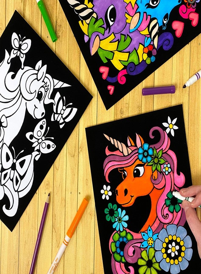 Stuff2Color Unicorn Love - 6 Pack of Fuzzy Velvet Coloring Posters for Kids, Toddlers, Girls, and Boys (All Ages Coloring Activity) - Best Arts and Crafts Project for Sleepovers, Room Decor, Sharing and More - Image 3