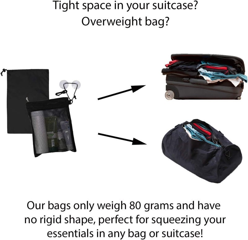 Naroa Waterproof Multifunctional Toiletry Shower Bag for Gym, Travel, Business and Foldable Portable Hanging Bathroom Mesh Caddy with Wet & Dry Storage Suction Hook Tote for Men Women - Image 4