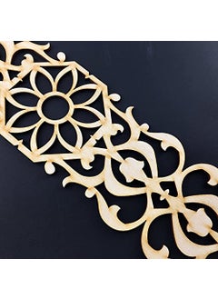 Haoser Haoser Corved Panel Geometric Wooden Panel MDF Jali for Wall Decoration for Your Amazing Home HBP3WDPNL4_Beige_15x74CM  - Image 3
