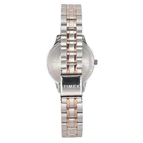 TIMEX Analog Watch for Women with Silver Round Dial & Two Tone Stainless Steel Bracelet Band Water Resistant Women's Wrist Watches - TWEL149SMU03 - Image 4