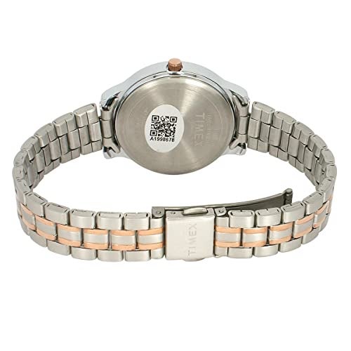 TIMEX Analog Watch for Women with Silver Round Dial & Two Tone Stainless Steel Bracelet Band Water Resistant Women's Wrist Watches - TWEL149SMU03 - Image 3