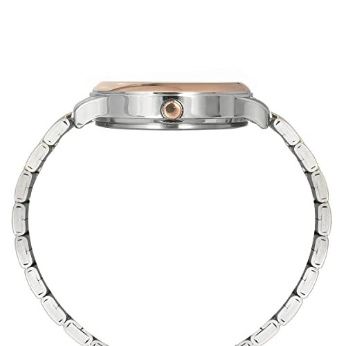 TIMEX Analog Watch for Women with Silver Round Dial & Two Tone Stainless Steel Bracelet Band Water Resistant Women's Wrist Watches - TWEL149SMU03 - Image 5