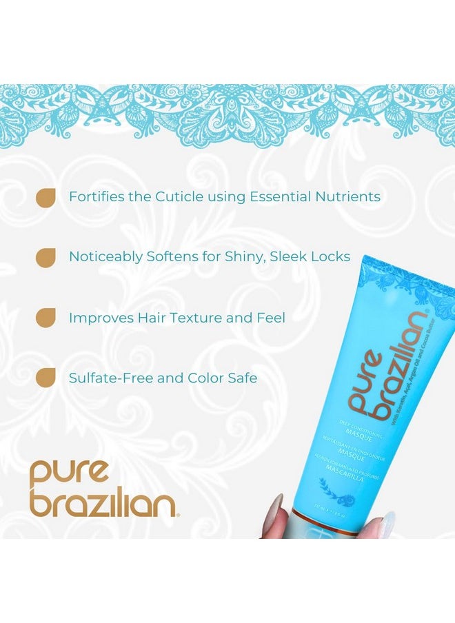 Pure Brazilian - Pure Brazilian Deep Conditioning Masque - Deep Conditioner Hair Treatment with Brazilian Keratin, Acai, and Arginine - 8 Fl Oz - Image 1