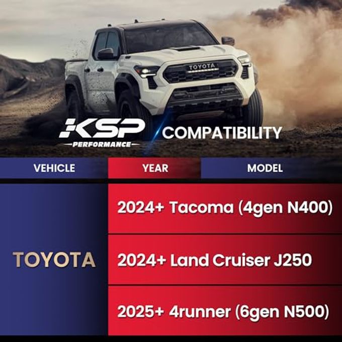 KSP PERFORMANCE Ksp 2024+ Tacoma Upper Control Arms Fit Truck With 2-4Inch Front Lift, Aftermarket Steel Suspenison Control Arm Compatible With Toyota New Model Pickup, 1 Pair Tubular Uca Replacement Factory Arms - Image 5