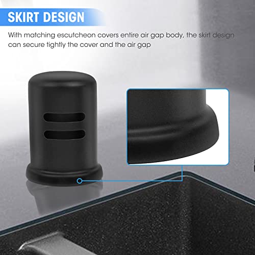 SDSNTE Dishwasher Air Gap Cover D201-1-62 Fits Most Air Gap Bodies with Solid Brass Inside and Black Stoving Varnish Surface, Cap Only, Pack of 1 - Image 3
