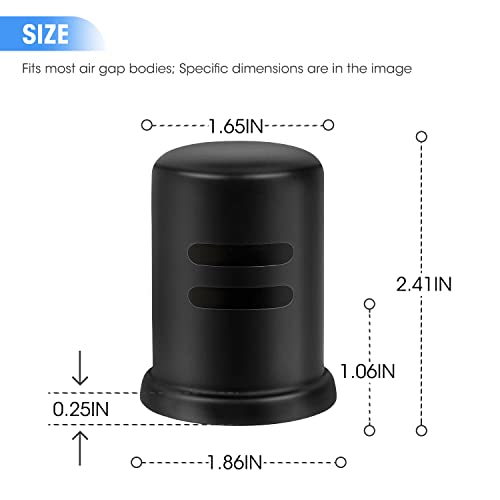 SDSNTE Dishwasher Air Gap Cover D201-1-62 Fits Most Air Gap Bodies with Solid Brass Inside and Black Stoving Varnish Surface, Cap Only, Pack of 1 - Image 5