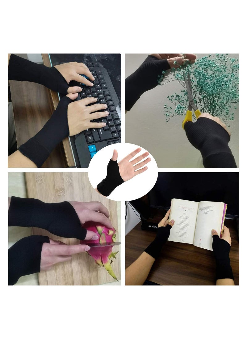 Generic - 1 Pair Thumb Arthritis Compression Gloves Breathable Wrist Support Brace Fingerless Glove with Gel Hand Injury Pads Comfortable Carpal Tunnel for Thumb Wrist Relieve Pain - Image 1