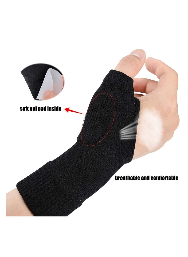 Generic - 1 Pair Thumb Arthritis Compression Gloves Breathable Wrist Support Brace Fingerless Glove with Gel Hand Injury Pads Comfortable Carpal Tunnel for Thumb Wrist Relieve Pain - Image 1