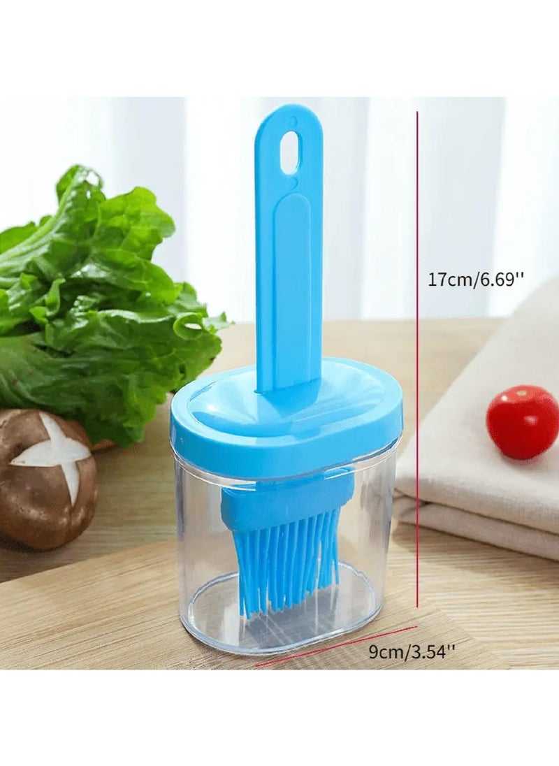 LIMITLESS Barbecue Silicone Oil Brush With Oil Bottle- Perfect for Baking, Cooking, BBQ, Camping and Outdoor Picnics - Kitchen and BBQ Accessories Oil Brush for Home Use (Blue)  - Image 2