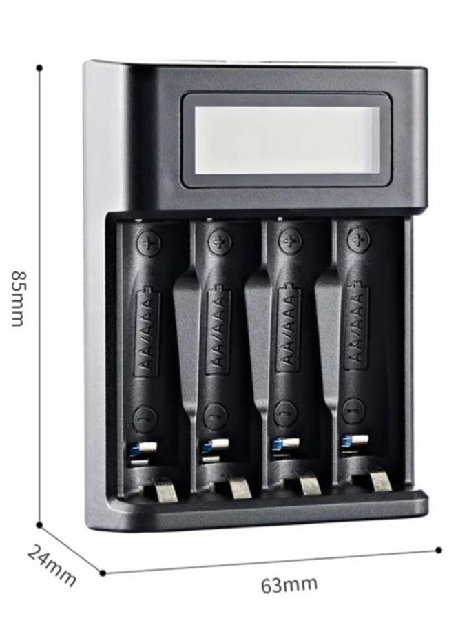 Mini USB AA AAA Battery Charger, 4 Bay, High-Speed Charging, Independent Slots, LCD Display, for Ni-MH Ni-CD Rechargeable Batteries - Image 5