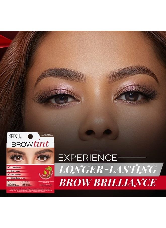 ARDELL - Brow Tint Dark Brown, Longer-lasting Semi-permanent Brow Dye, with Natural Extracts, Complete Brow Tinting Kit, 1 pack - Image 1