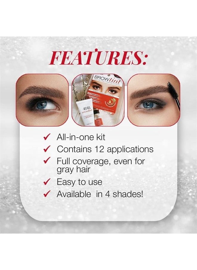 ARDELL - Brow Tint Dark Brown, Longer-lasting Semi-permanent Brow Dye, with Natural Extracts, Complete Brow Tinting Kit, 1 pack - Image 1