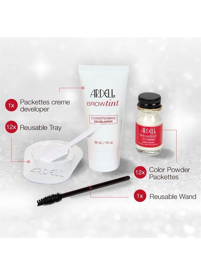 ARDELL - Brow Tint Dark Brown, Longer-lasting Semi-permanent Brow Dye, with Natural Extracts, Complete Brow Tinting Kit, 1 pack - Image 1
