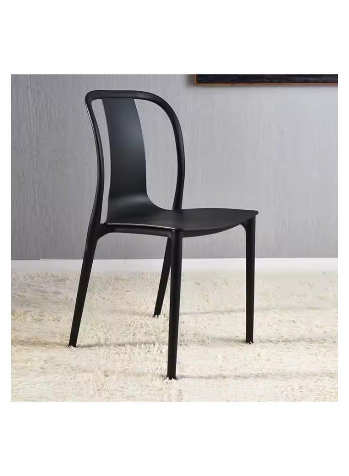 SMART HOME Modern Design 4-Piece Fiber Chair Set with Sturdy Legs - 45 x 45 x 80 cm | Durable Seat for Office, Dining Room, Coffee Shop, Garden, and Outdoor Lounges - Black - Image 3
