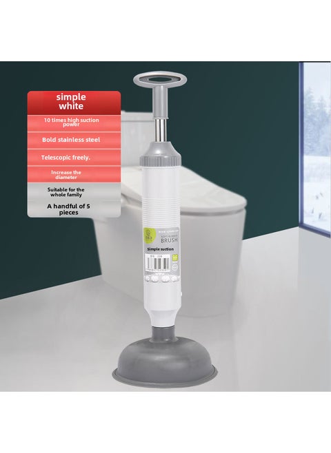 Powerful Toilet Plunger Unblock ToolUpgrade to strengthen the model [simple white] -10 times the suction Upgrade to strengthen the model [simple white] -10 times the suction