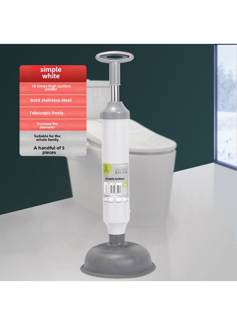 Powerful Toilet Plunger Unblock ToolUpgrade to strengthen the model [simple white] -10 times the suction Upgrade to strengthen the model [simple white] -10 times the suction