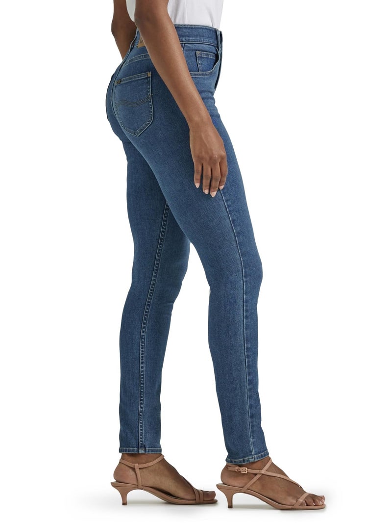 Lee Women's Ultra Lux Comfort with Flex Motion Skinny Leg Jean with Ever Fit Blue Format 14 Short - Image 2
