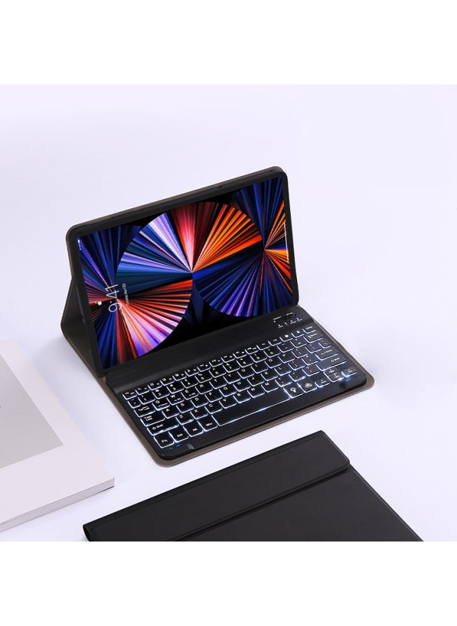 Generic For Lenovo Small P11 Flat Leather Case Pad Pro Protective Case Bluetooth Keyboard Wonderful Touch Backlight 11.5 Inch-Color:Elegant Black-Bluetooth Keyboard (backlit)-Product Type:Lenovo K10 Pro  - Image 1