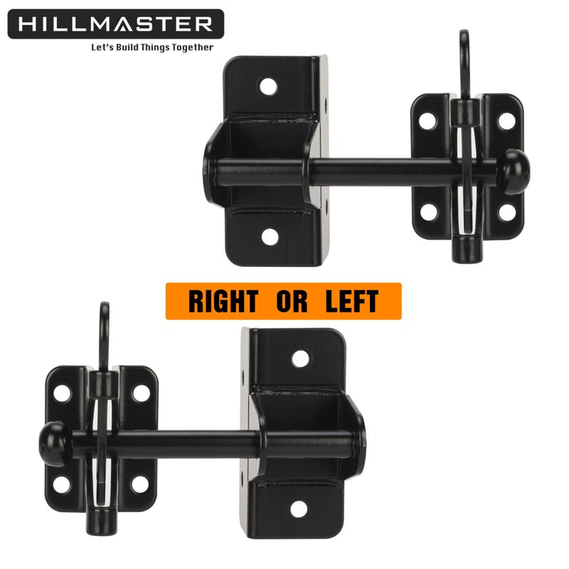 HILLMASTER Self Locking Gate Latch for Wooden Fence,Heavy Duty Gravity Fence Latch Privacy Door Latch for Wood Gate,Metal Gates,Vinyl Fence,Gate Hardware Gate Door Lock for Outdoor Pool,Black Finish - Image 4