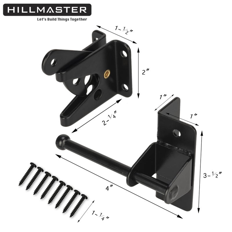 HILLMASTER Self Locking Gate Latch for Wooden Fence,Heavy Duty Gravity Fence Latch Privacy Door Latch for Wood Gate,Metal Gates,Vinyl Fence,Gate Hardware Gate Door Lock for Outdoor Pool,Black Finish - Image 2