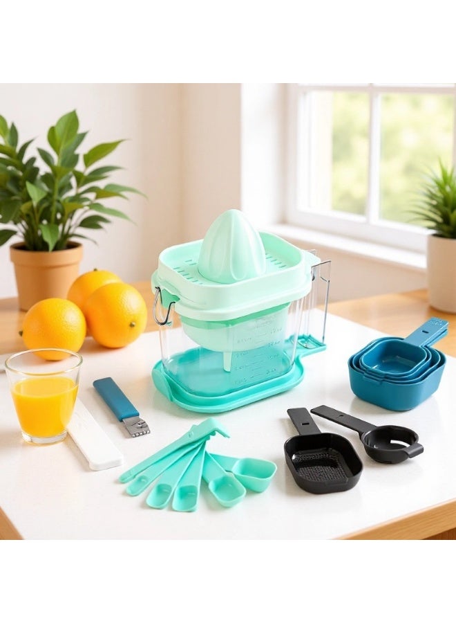 عام **طقم أدوات الخبز والطهي للمطبخ - ملاعق قياس، أكواب، منخل دقيق، فاصل بيض، عصارة يدوية، أدوات أساسية للمنزل** - Image 1