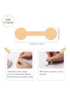 Excefore Jewelry Tags Blank, 1500 pcs Barbell Jewelry Price Tags, Self Adhesive Blank Price Indentification Tags, Jewelry Price Tags Stickers Labels Suitable for Bracelet, Ring, Clothing Display  - Image 2