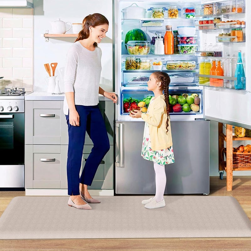 HappyTrends Kitchen Floor Mat - 4/5 Inch Thick Anti-Fatigue Kitchen Rug,Waterproof Non-Slip Kitchen Mats and Rugs Heavy Duty Ergonomic Comfort Rug for Kitchen,Office,Sink,Laundry,(22"x72", Khaki) - Image 3