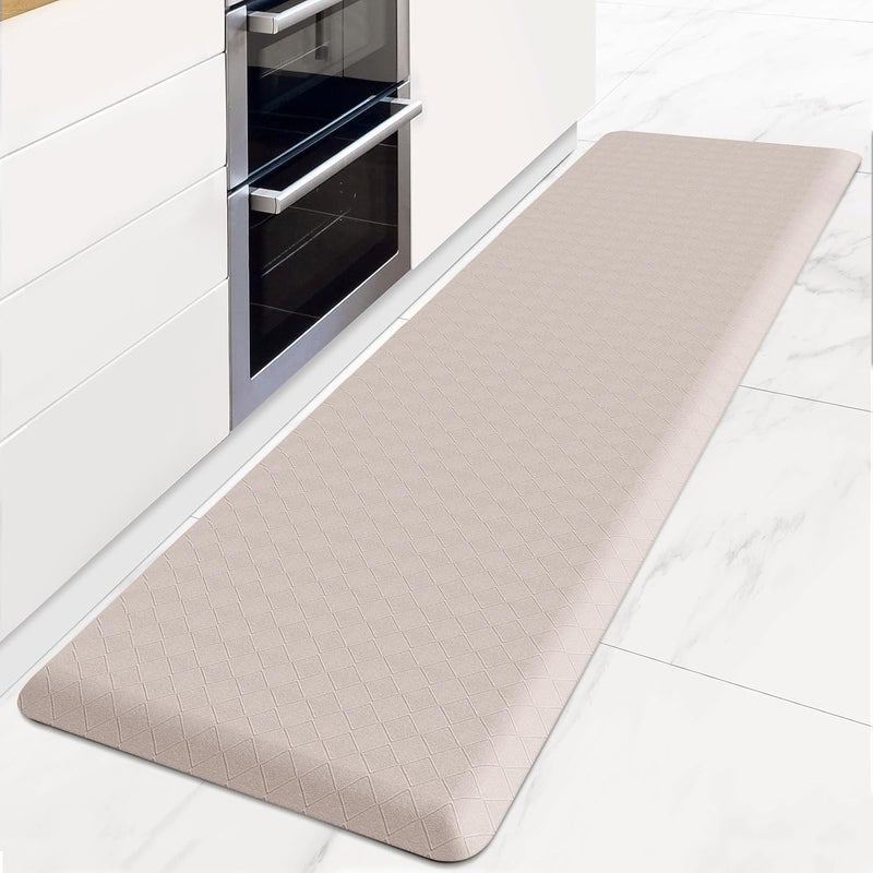 HappyTrends Kitchen Floor Mat - 4/5 Inch Thick Anti-Fatigue Kitchen Rug,Waterproof Non-Slip Kitchen Mats and Rugs Heavy Duty Ergonomic Comfort Rug for Kitchen,Office,Sink,Laundry,(22"x72", Khaki) - Image 1