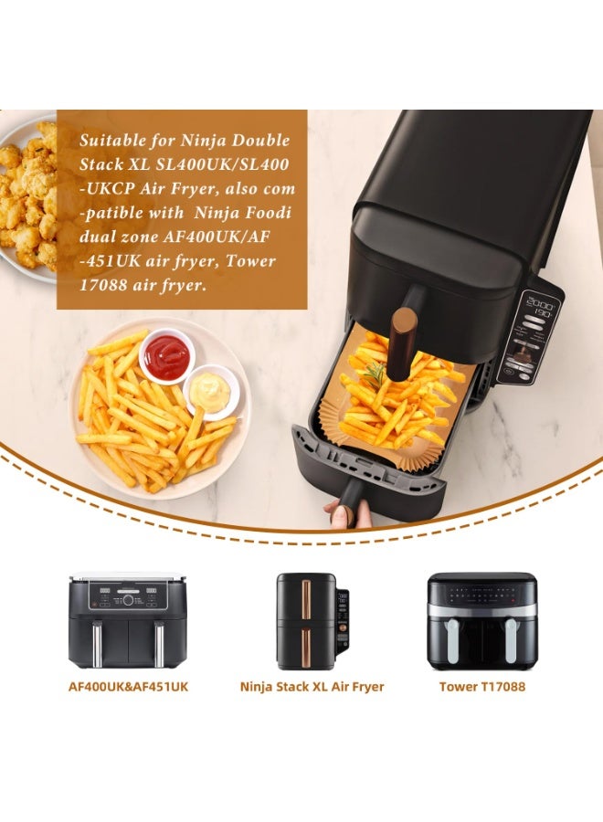 100PCS Disposable Air Fryer Paper Liners  Double Stack XL 9.5L Dual Air Fryers, Compatible with AF300UK, AF400UK, Cosori, Tower - Image 2