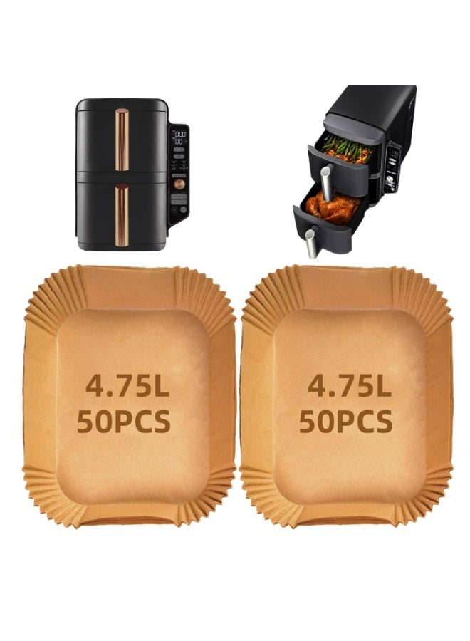 100PCS Disposable Air Fryer Paper Liners  Double Stack XL 9.5L Dual Air Fryers, Compatible with AF300UK, AF400UK, Cosori, Tower - Image 1