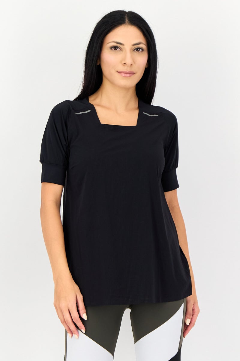 asics Women Sportswear Fit Short Sleeves Running Tops, Black - Image 1