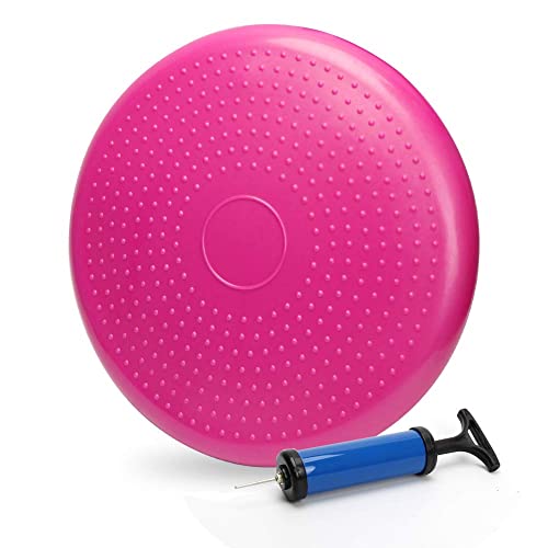 WIWAPLEX WIWAPLE Wiggle Seat, Inflatable Stability Balance Disc Wobble Cushion, Balance Disc Wiggle Seat, Flexible Seating Classroom with Free Air Pump Sensory Kids (Office & Home & School) (Pink) - Image 1